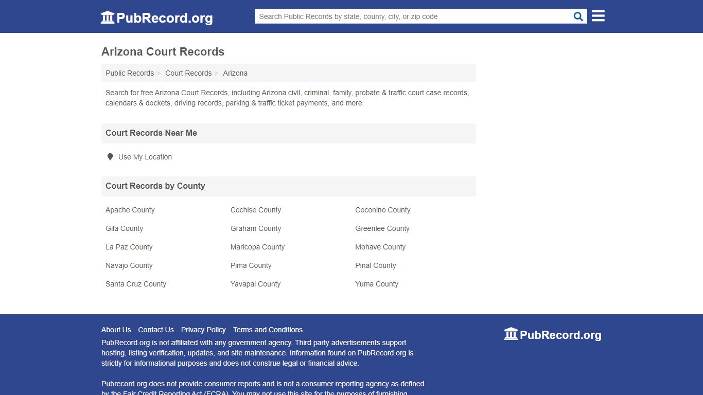 Arizona Court Records - Free Public Records Search